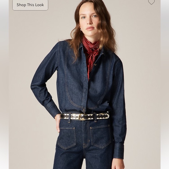 J. Crew Tops - J. Crew Jules Tuxedo Shirt in Denim